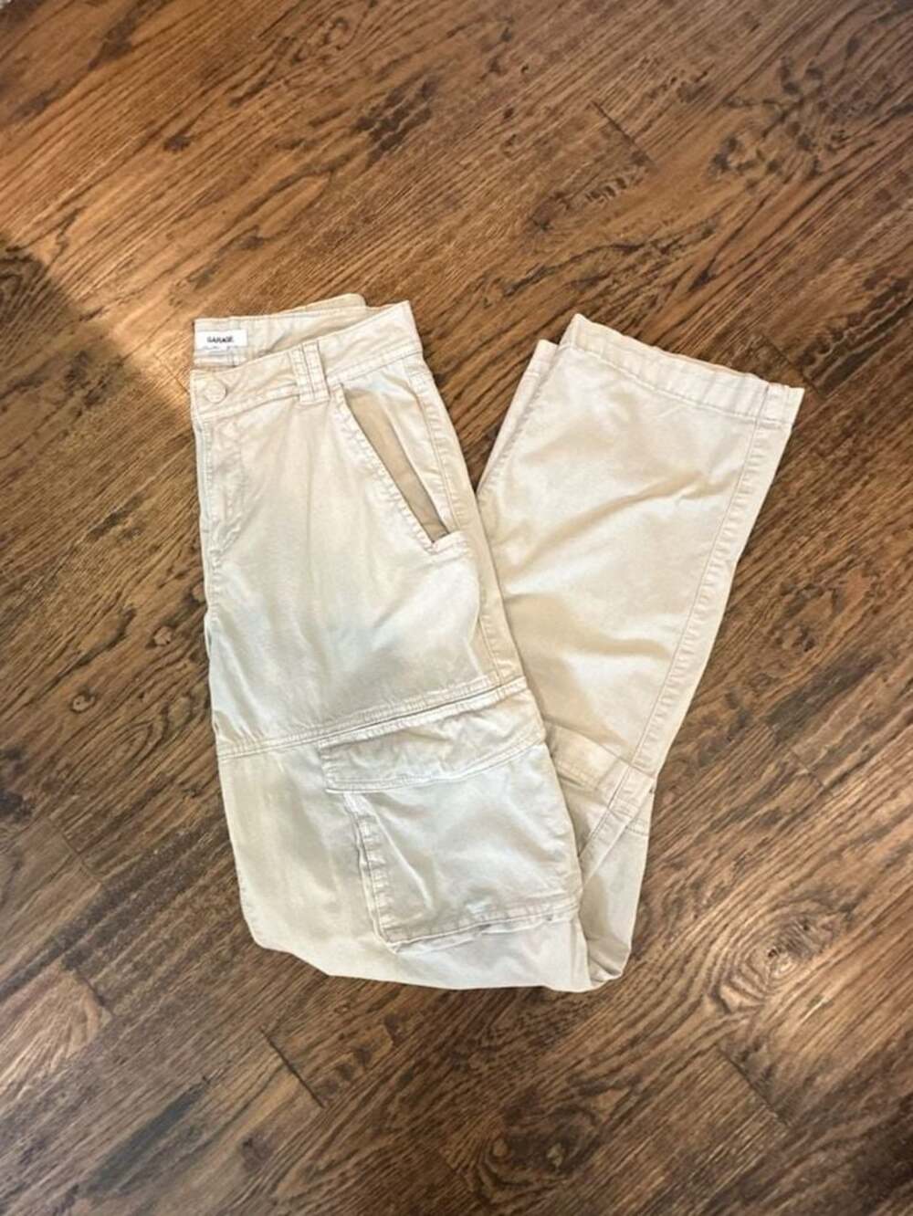 Garage Baggy High Rise Cargo Pants in Khaki